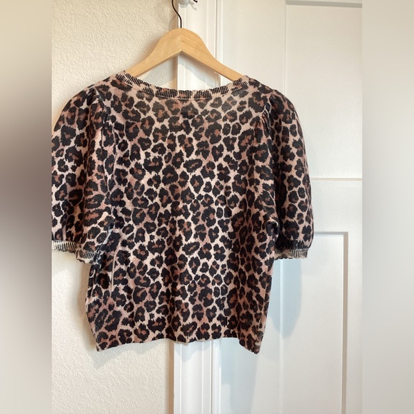 🐆Anthroplogie CASHMERE Puff-Sleeve Cardigan Sweater Maeve NEW Medium - Picture 8 of 15